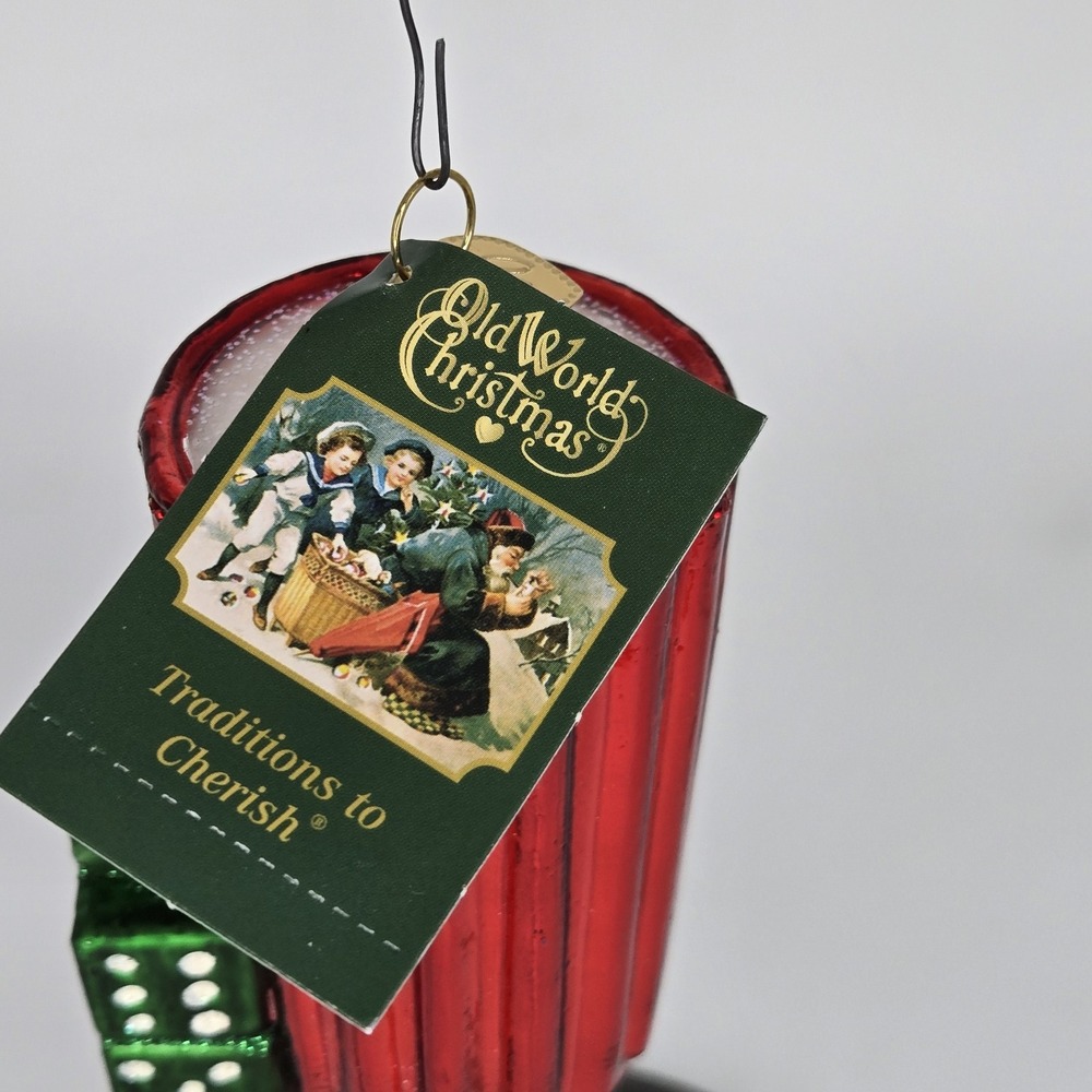 Old World Christmas Yahtzee Game Glass Ornament 3.5 inch New W Tag - Picture 4 of 4